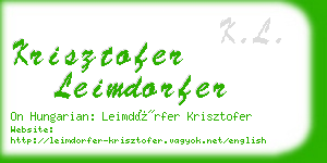 krisztofer leimdorfer business card